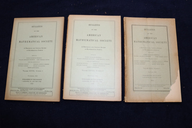 1922-1924 AMERICAN MATHEMATICAL SOCIETY BULLETIN - LOT OF 24 - O 3389
