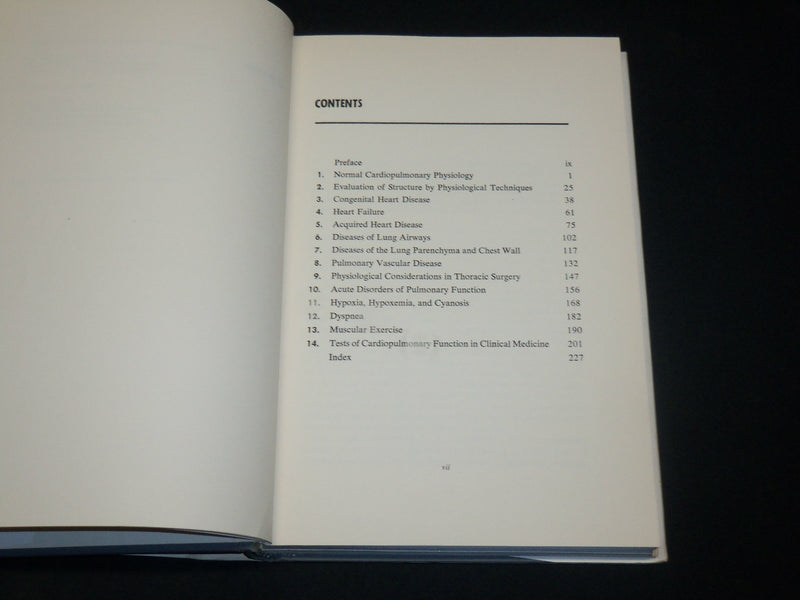 1960 CLINICAL APPLICATIONS OF CARDIOPULMONARY PHYSIOLOGY BOOK WILLIAMS- KD 2764H