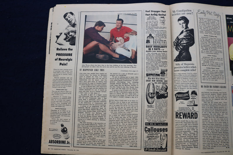 1954 NOV 28 AMERICAN WEEKLY MAGAZINE - CHURCHILL ARTICLE AND PHOTO - E 23262