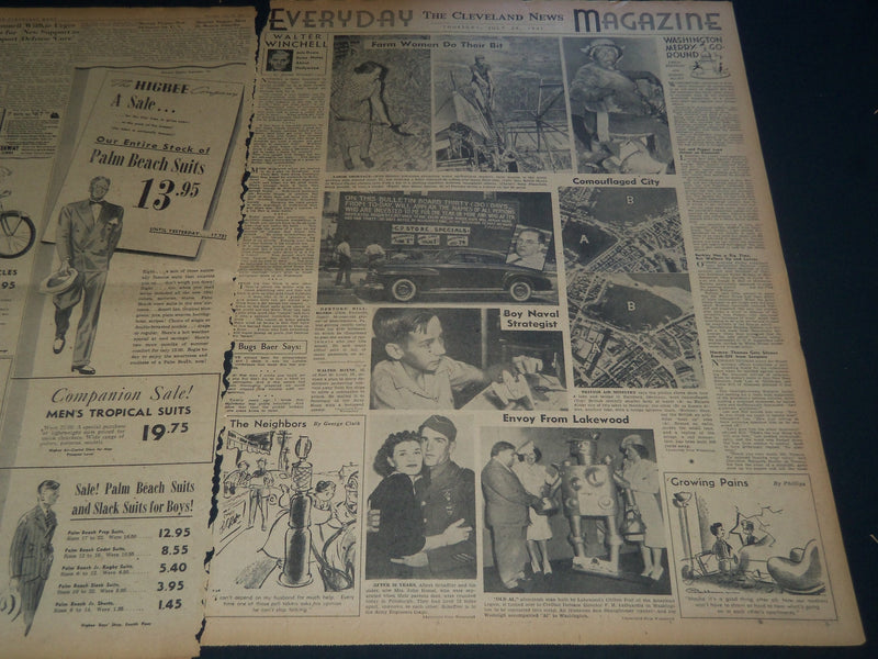 1941 JULY 24 CLEVELAND NEWS NEWSPAPER - WHEELER TRIED TO AROUSE ARMY - NT 7467