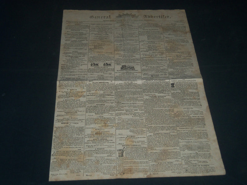 1813 APRIL 3 GENERAL ADVERTISER NEWSPAPER - PHILADELPHIA - NP 3980