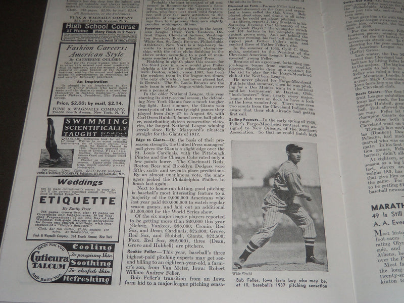 1937 APRIL 17 THE LITERARY DIGEST MAGAZINE - BILL DICKEY COVER - J 2558
