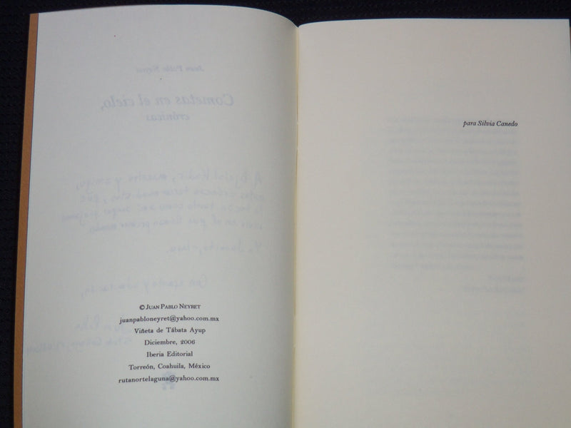 2006 COMETAS EN EL CIELO CRONICAS NEYRET SPANISH BOOK - INSCRIBED - J 8061