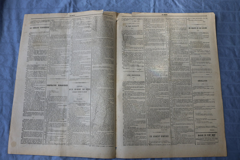 1872 JULY 13 LE GRELOT NEWSPAPER - ACTUALITE PAR ALFRED PETIT - FRENCH - NP 8591