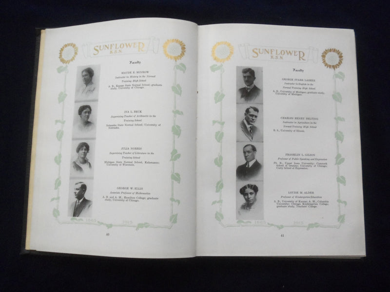 1915 THE SUNFLOWER KANSAS STATE NORMAL SCHOOL YEARBOOK - EMPORIA, KS - YB 3117