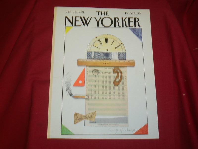 1989 JANUARY 16 NEW YORKER MAGAZINE FRONT COVER ONLY - GREAT ART FOR FRAMING
