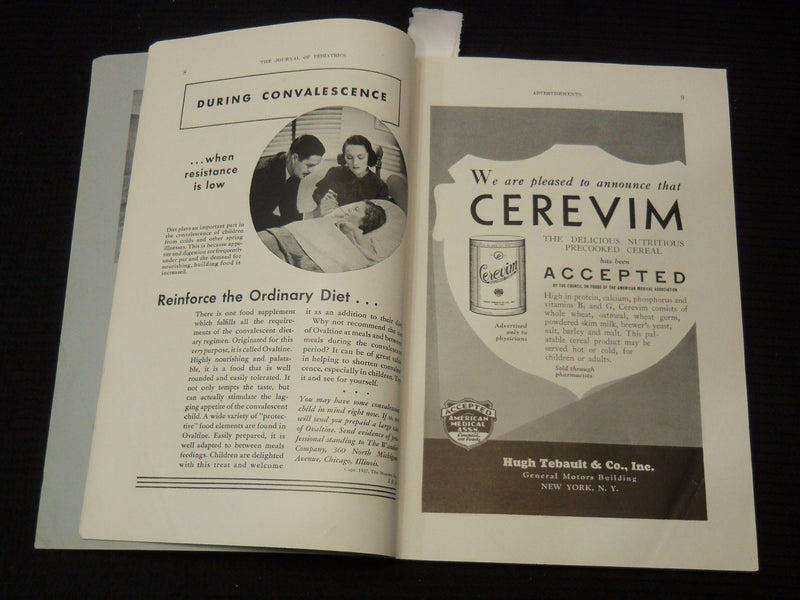 1937-1938 THE JOURNAL OF PEDIATRICS LOT OF 2 ISSUES - K 2627