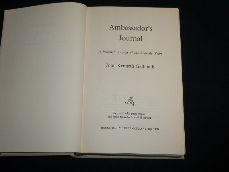 1959 AMBASSADOR'S JOURNAL HARDCOVER BOOK BY JOHN KENNETH GALBRAITH - KD 7148