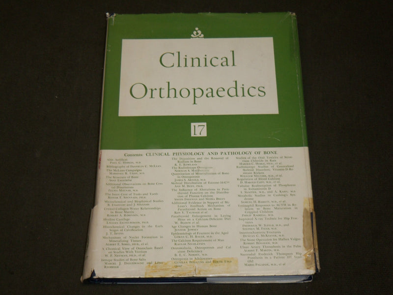 1960 CLINICAL ORTHOPAEDICS HARDCOVER BOOK #17 - KD 6299