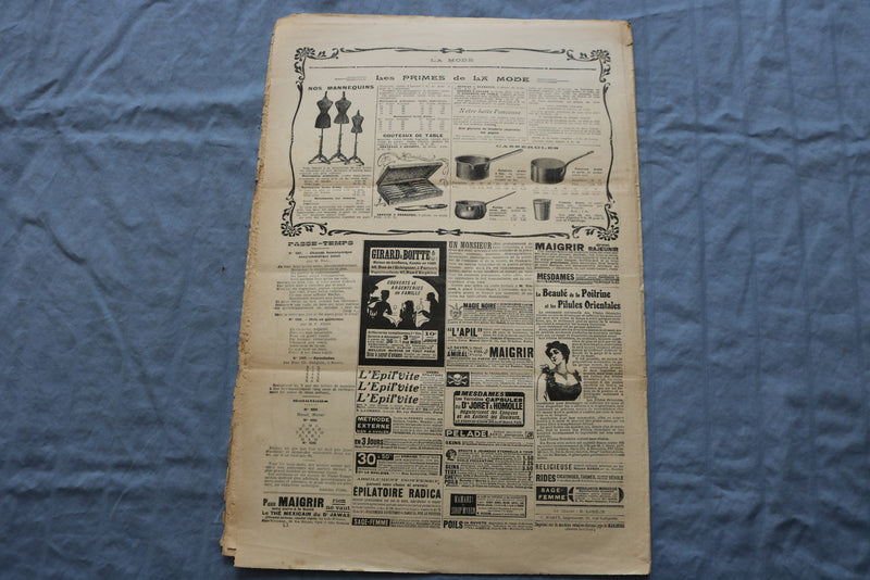 1909 OCTOBER 24 LA MODE MAGAZINE - GREAT ILLUSTRATIONS - FRENCH - NP 8657