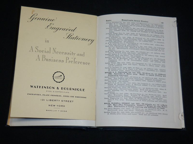 1942-1943 PRINTING TRADES BLUE BOOK BOOK - 19TH EASTERN EDITION - KD 6487