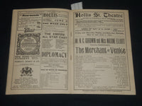 1901 THE MERCHANT OF VENICE - HOLLIS ST. THEATRE PROGRAM - J 5676
