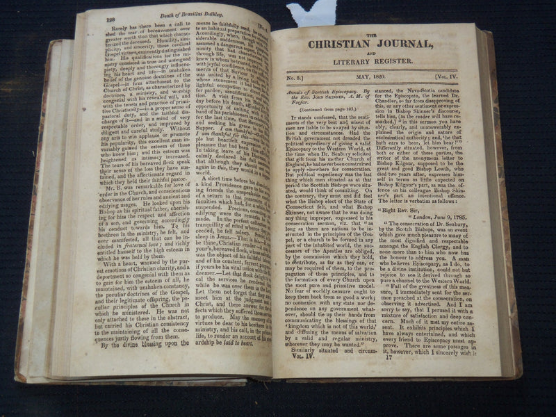1820 THE CHRISTIAN JOURNAL AND LITERARY REGISTER VOLUME NO. 4 - KD 7670