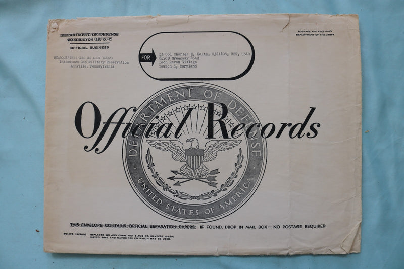 LT. COLONEL EDWARD KELTZ EPHEMERA LOT - K 3443