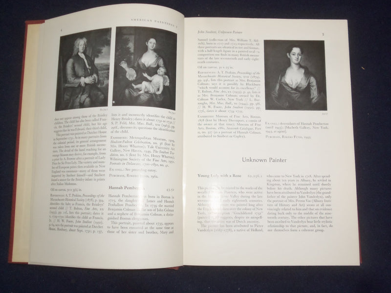 1965 AMERICAN PAINTINGS HARDCOVER BOOK - MET. MUSEUM OF ART - VOLUME 1 - KD 9165