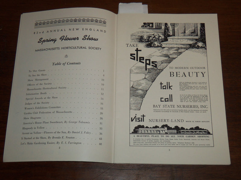 1953 MARCH NEW ENGLAND SPRING FLOWER SHOW 82ND ANNUAL PROGRAM - K 1202