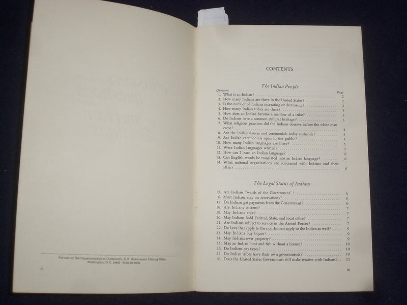 1968 MAY ANSWERS TO YOUR QUESTIONS ABOUT AMERICAN INDIANS - J 9499
