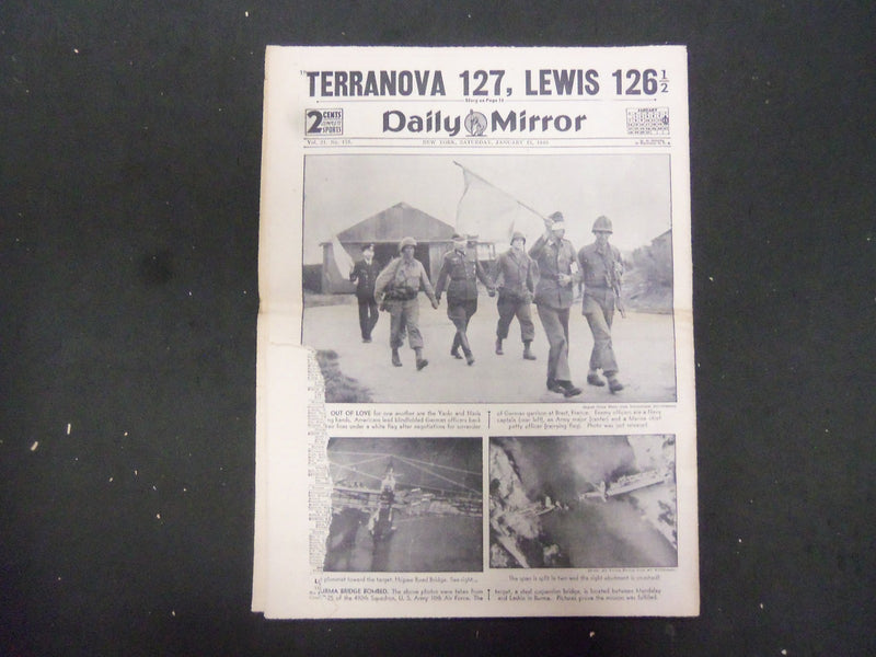 1945 JANUARY 13 NEW YORK DAILY MIRROR - 25 JAP SHIPS SUNK - NP 2221