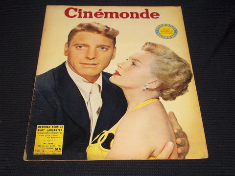 1954 MARCH 26 CINEMONDE MAGAZINE - KERR & LANCASTER COVER - E 24859