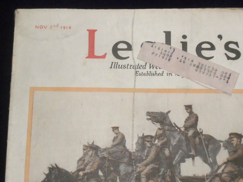 1916 NOVEMBER 2 LESLIE'S WEEKLY MAGAZINE - CAMPAIGN'S FINISH - ST 6123