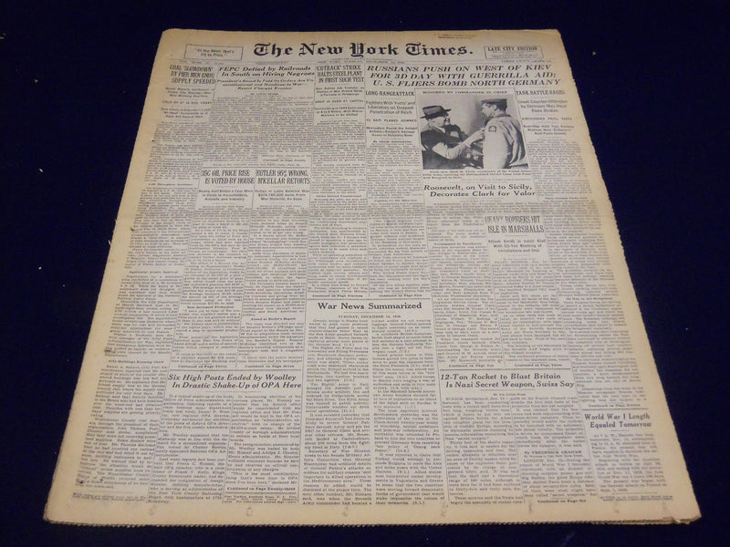 1943 DECEMBER 14 NEW YORK TIMES - U. S. FLIERS BOMB NORTH GERMANY - NT 1017