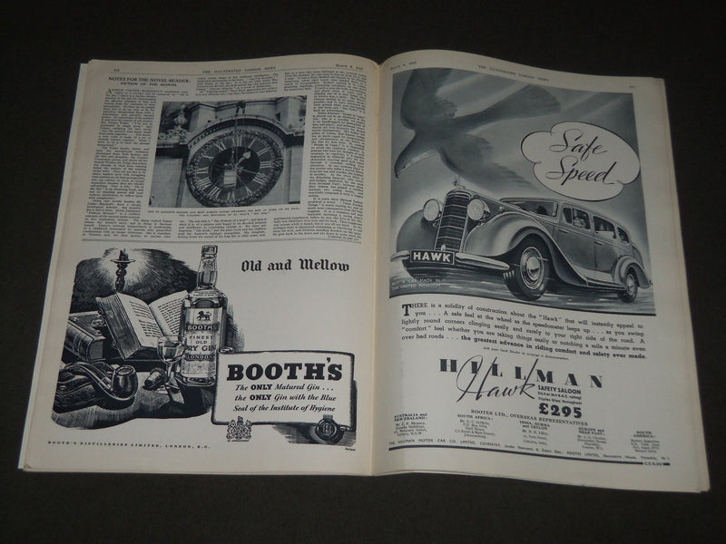 1937 MARCH 6 ILLUSTRATED LONDON NEWS MAGAZINE - QUEEN MARY COLOR ILLUS. - J 2768