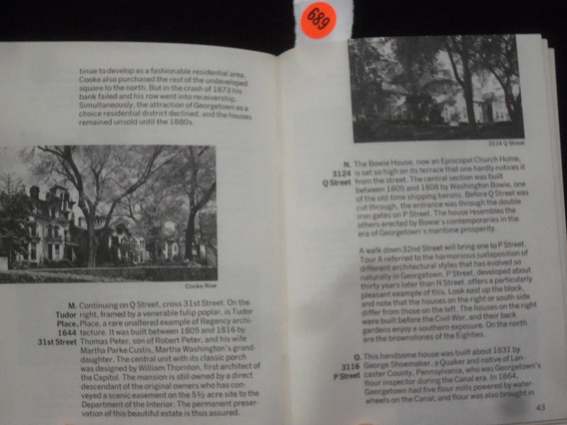 1970 A WALKING GUIDE TO HISTORIC GEORGETOWN SOFTCOVER BOOK - J 9822