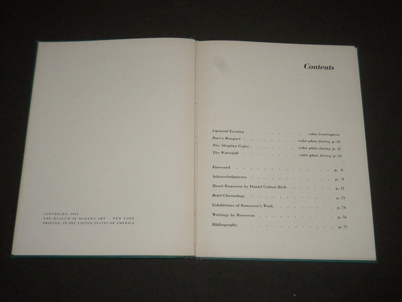 1942 HENRI ROUSSEAU BY DANIEL CATTON RICH HARDCOVER BOOK - KD 4377