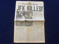 1963 NOVEMBER 22 TIMES NEWS NEWSPAPER - JFK KILLED - TWIN FALLS, IDAHO - NP 6445