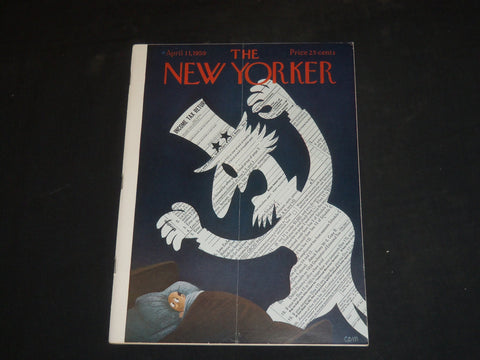 1959 APRIL 11 THE NEW YORKER MAGAZINE - ILLUSTRATED COVER - NY 1059