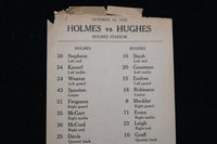 1945 OCTOBER 12 HOLMES V. HUGHES FOOTBALL LINEUP CARD - K 2847