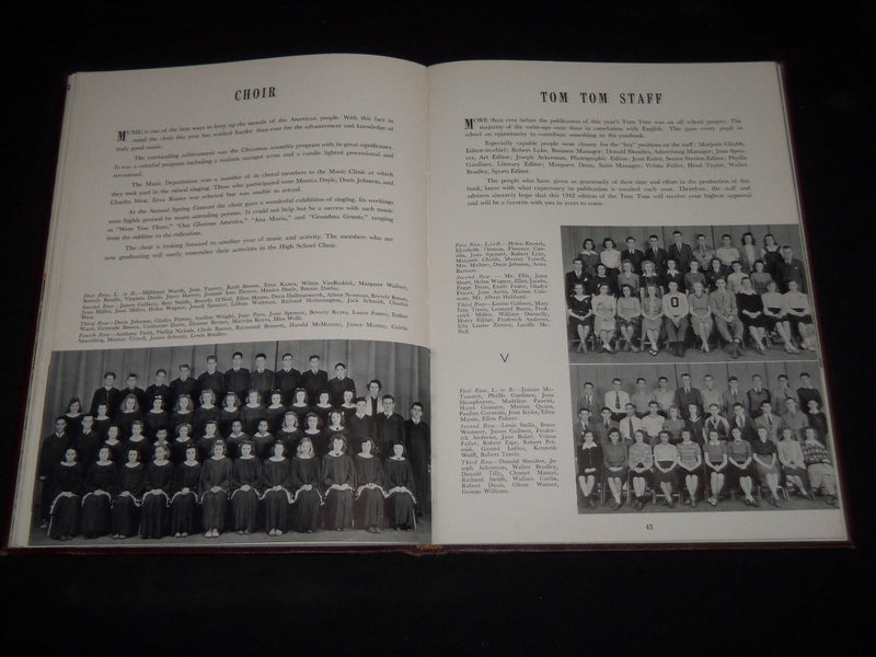 1942 TOM TOM OWEGO FREE ACADEMY YEARBOOK - OWEGO NEW YORK - YB 1452