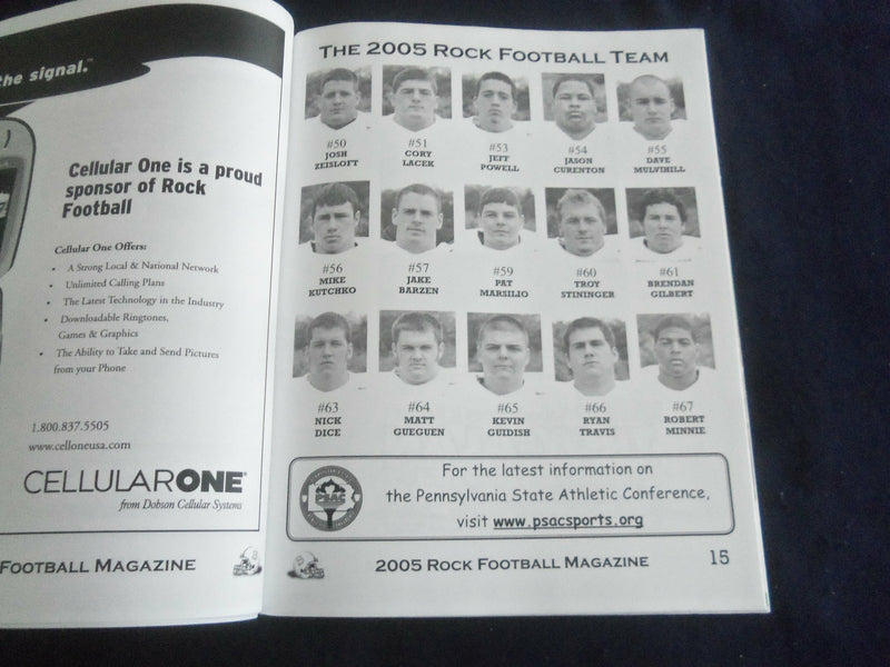 2005 OCT 29 FOOTBALL PROGRAM - SLIPPERY ROCK UNIV VS SHIPPENSBURG UNIV- SP 1217H