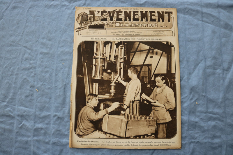 1916 MARCH 25 L'EVENEMENT MAGAZINE-EN HOLLANDE DES PROJECTILES- FRENCH - NP 8649