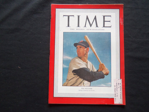 1950 APRIL 10 TIME MAGAZINE - TED WILLIAMS - T 1221