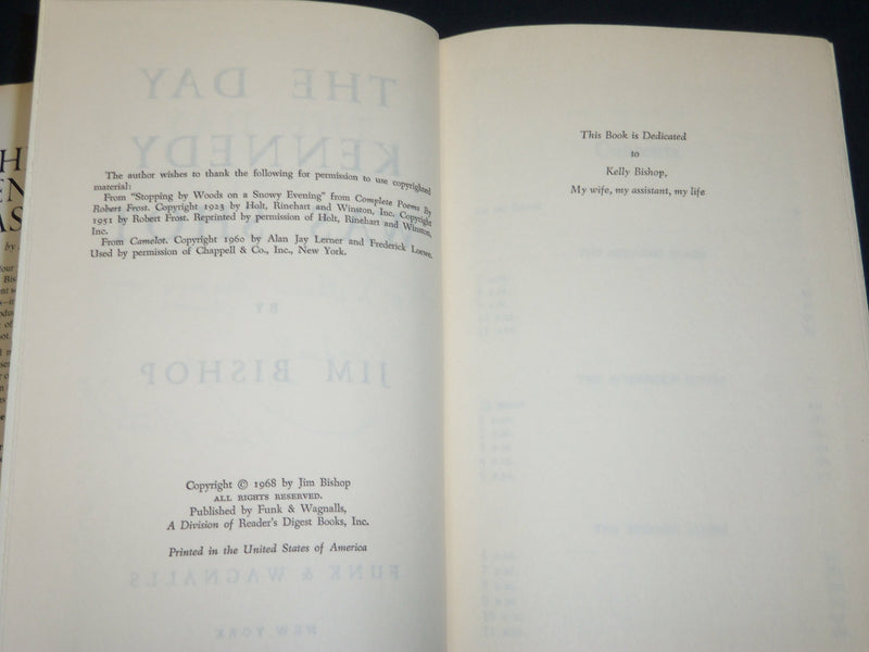 1968 THE DAY KENNEDY WAS SHOT BOOK INSCRIBED BY JIM BISHOP - BOOK CLUB - D 519