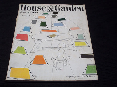1947 SEPTEMBER HOUSE & GARDEN MAGAZINE - COLOR STORY FRONT COVER - E 5119
