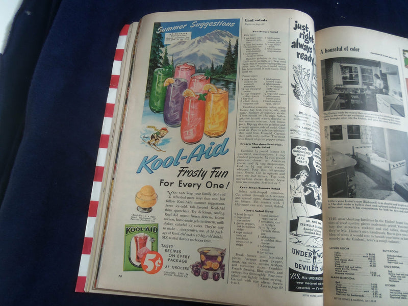 1949 JULY BETTER HOMES AND GARDENS MAGAZINE - NICE COVER, PHOTOS & ADS- ST 4628J