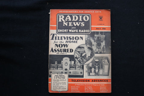 1935 JULY RADIO NEWS AND THE SHORT WAVE MAGAZINE - TV ADVANCES COVER - E 10543