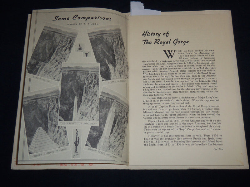 1941 THE ROYAL GORGE HISTORY AND GEOLOGY BOOK - ARKANSAS RIVER COLORADO - J 8580