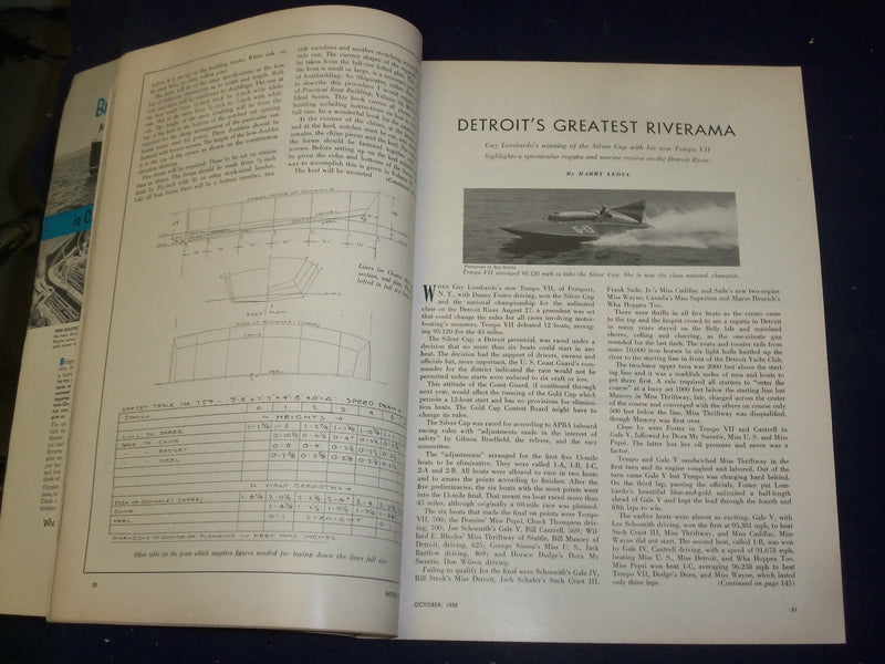 1955 OCTOBER MOTOR BOATING MAGAZINE - THE YACHTSMEN'S MAGAZINE - B 6620