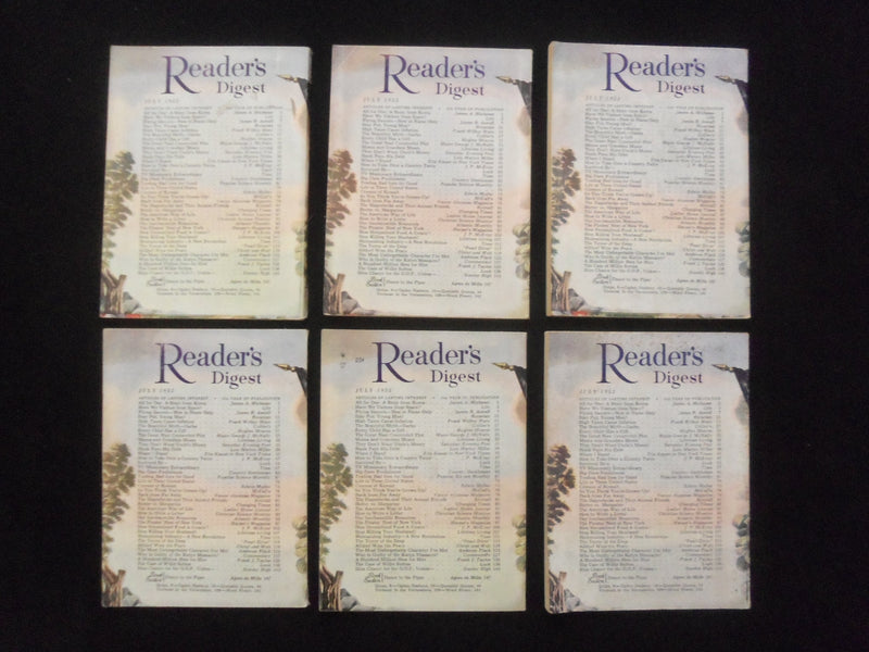 1952 JULY READER'S DIGEST MAGAZINE - FLAG COVER - LOT OF 6 - K 106