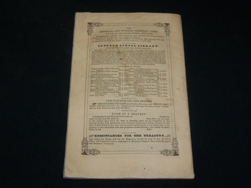 1855 FEBRUARY THE AMERICAN & FOREIGN CHRISTIAN UNION MAGAZINE - J 6067