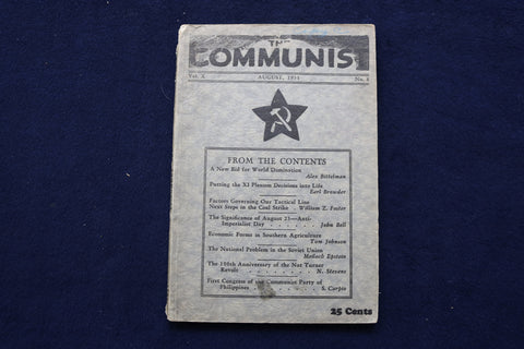 1931 AUGUST THE COMMUNIST MONTHLY PERIODICAL - K 478