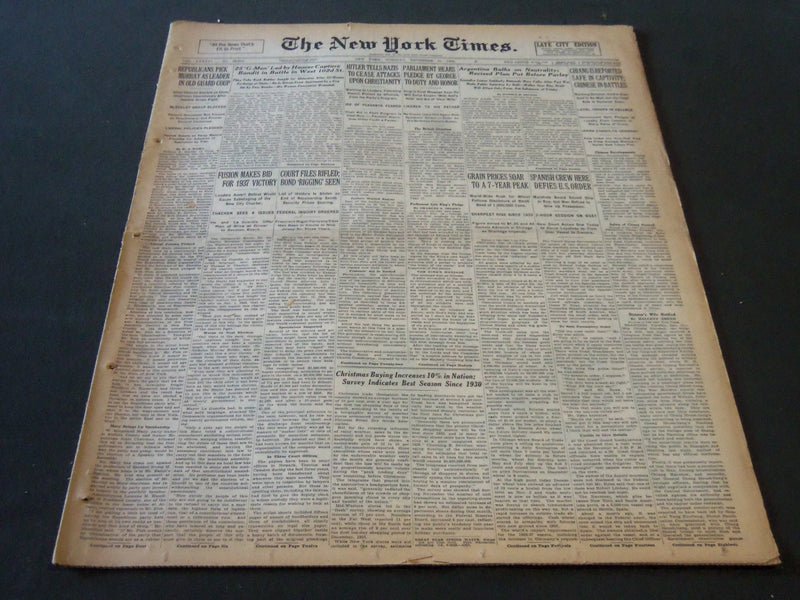 1936 DECEMBER 15 NEW YORK TIMES - CHIANG IS REPORTED SAFE IN CAPTIVITY - NT 6708