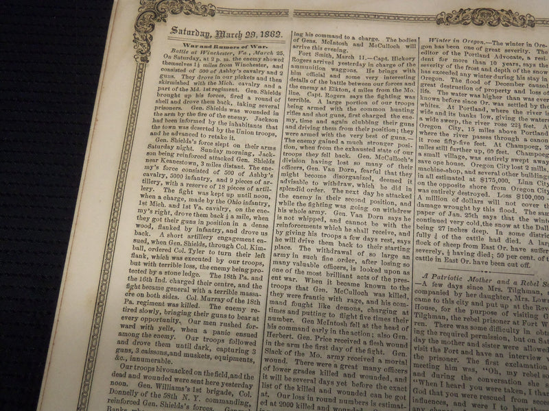 1862 MARCH 29 USS. MONITOR ILLUSTRATION - BOSTON CULTIVATOR NEWSPAPER - NP 4502A