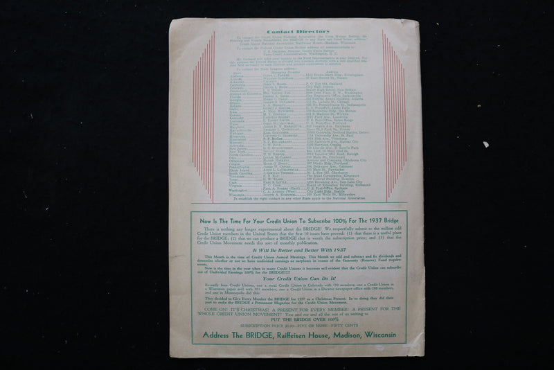 1936 DECEMBER THE BRIDGE MAGAZINE - CHEF WITH DINNER COVER - E 10535
