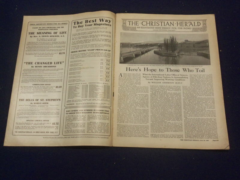 1923 JUNE 16 CHRISTIAN HERALD MAGAZINE -SCENE IN CENTRAL PARK, NEW YORK- ST 6610