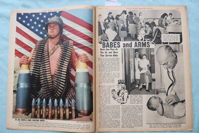 1944 APRIL 2 SUNDAY MIRROR NEWSPAPER MAGAZINE SECTION - WINGED VICTORY - NP 9084