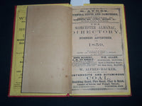 1859 WORCESTER ALMANAC DIRECTORY & BUSINESS ADVERTISER - FOLD OUT MAP - KD 5295G